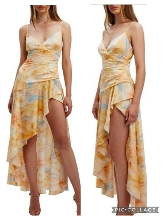 Bardot Dresses & Skirts - Bardot Kalani Yellow Floral Hi Low Midi Dress 8 NWT Cocktail Party